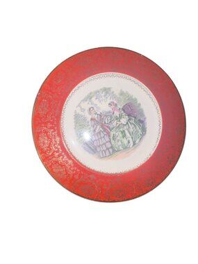 Century By Salem 23 Karat Gold Trim Decorative Plate With Victorian Ladies Scene